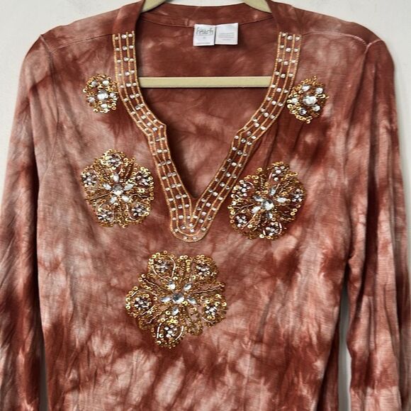 INC BEACH Tye-Dye Sequined Swim Cover-Up XL - Picture 2 of 7